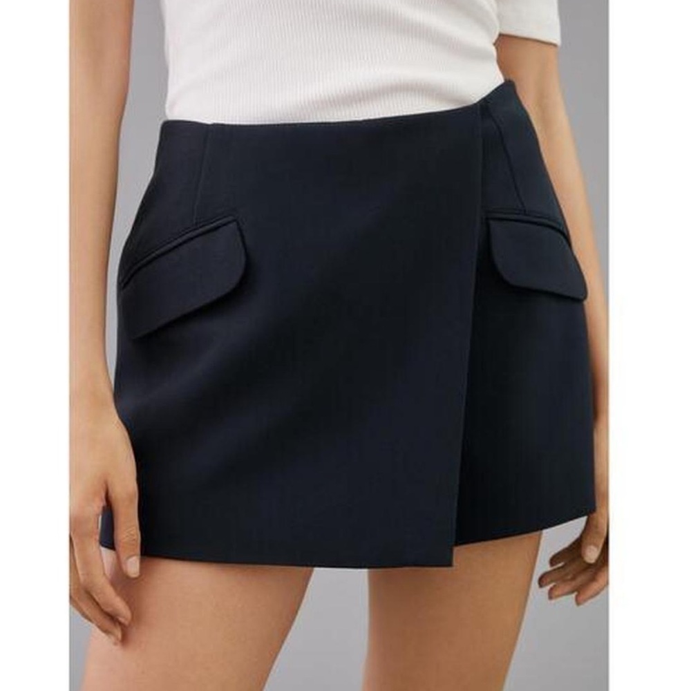 Anthropologie Maeve Tailored Skirt Skort 0 Black